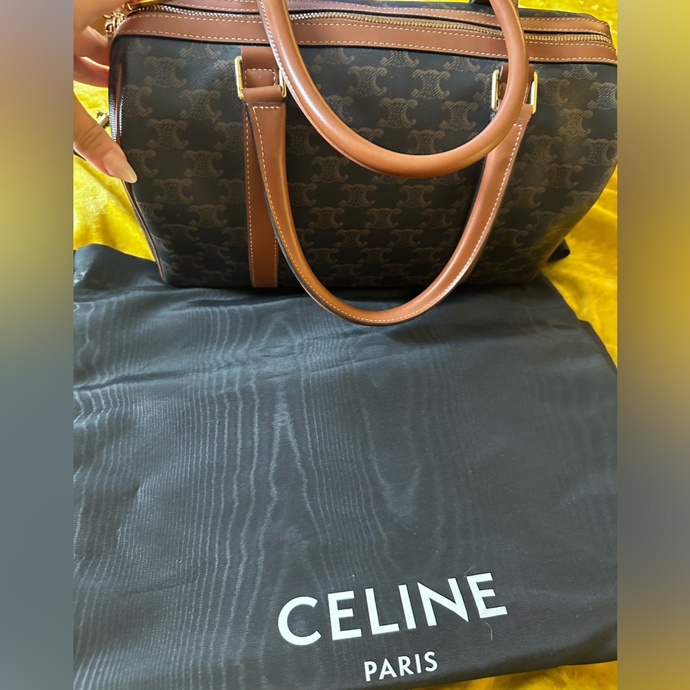 MEDIUM TRAVEL BAG IN TRIOMPHE CANVAS AND CALFSKIN - Picture 11 of 16